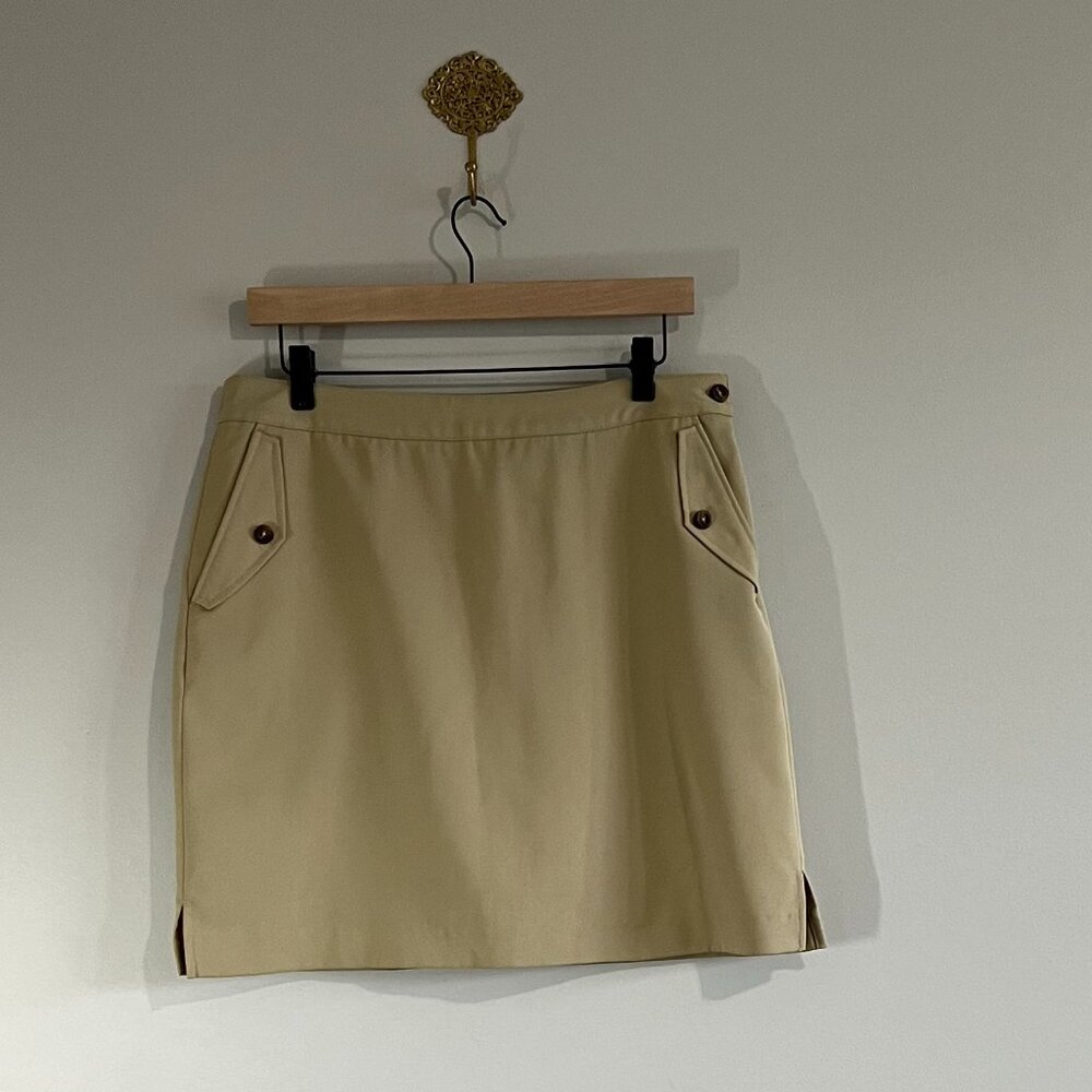 E&P Golf Skort Size 10 Tan Athletic Skirt Built-In Shorts Pockets